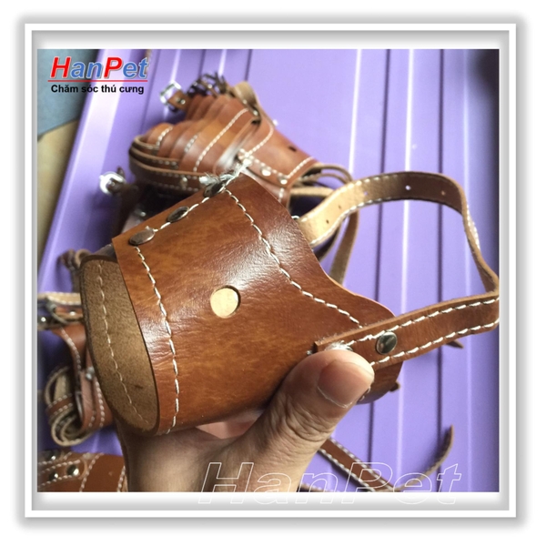 Rọ mõm chó da loại mõm dài - size 4 cho chó 7- 12kg (hanpet 605d)