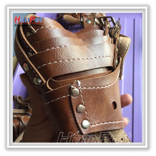 Rọ mõm chó da loại mõm dài - size 4 cho chó 7- 12kg (hanpet 605d)