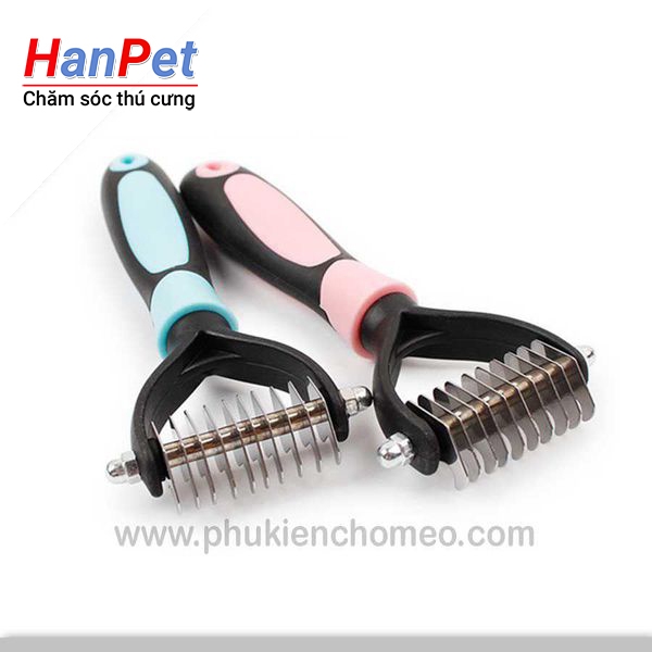 SP908 - Lược gỡ lông cục chữ F (hanpet 4711773) lược gỡ lông rối chó mèo