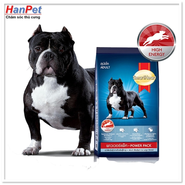 HCM- Smartheart Power pack (Puppy và adult) Gói 3 kg Thức ăn dạng hạt  chó PHÁT TRIỂN CƠ (hàng nhập khẩu thailand) (hanpet 2-HP10318TC