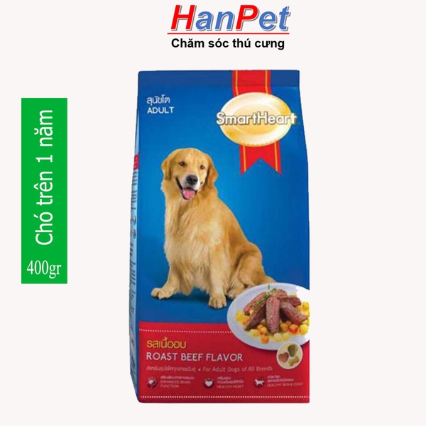 HP-Thức ăn hạt cao cấp SmartHeart Adult (dành cho chó trên 1 năm tuổi) - gói 400gr - (hanpet 206)-HP10326TC