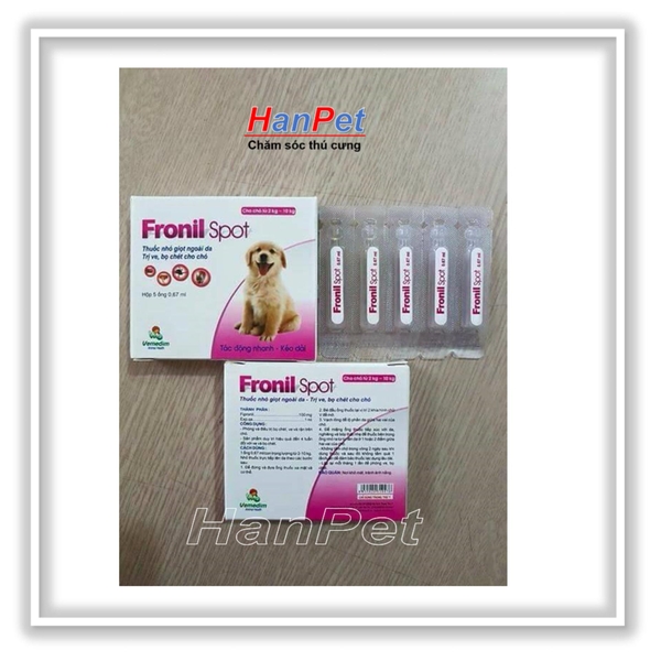 (1 ống) nhỏ gáy trị ve rận FRONIL SPOT dạng ống (dùng cho mọi loại chó) hanpet 116