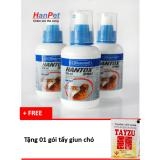 Hantox 100ml, Thuốc xịt trị ve, ghẻ, chấy, rận, bọ chét trên chó mèo - hanpet 310 (tặng 1 gói tẩy giun chó)