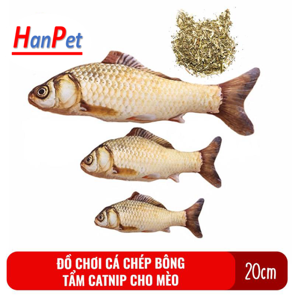 HPKM- Đồ chơi cho mèo Cá chép bông catnip cho mèo Hanpet cỡ nhỏ 20cm