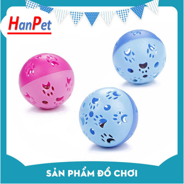 HPKM- Đồ chơi Bóng chuông nhựa Hanpet cho chó mèo đường kính 5cm