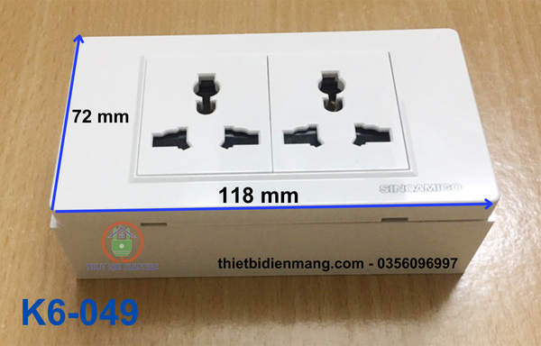 Ổ cắm điện 3 chấu K6-049 
