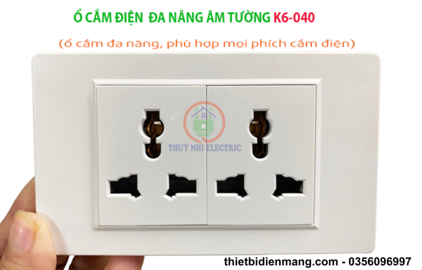 Ổ cắm điện 3 chấu K6-049 