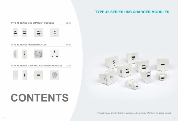 Catalog Type 45 Modules Ổ Cắm Phụ Kiện - Modular Sockets