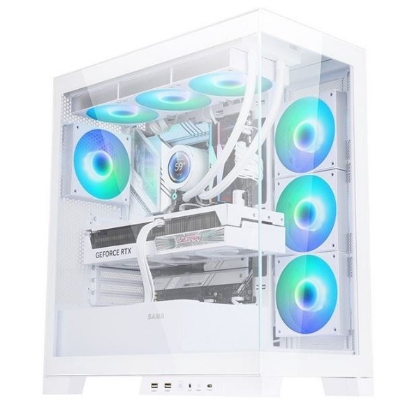 Vỏ Case SAMA 4503 - Màu Trắng (White) - (ATX - USB C) - Kèm 4 Fan ...