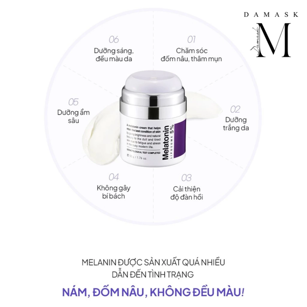 Kem Dưỡng Chống lão hóa, Trắng Da Mờ Nám, Tàn Nhang Maxclinic Time Return Melatonin Hàn Quốc 50g