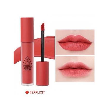 Son 3CE Kem Soft Lip Lacquer Màu Explicit