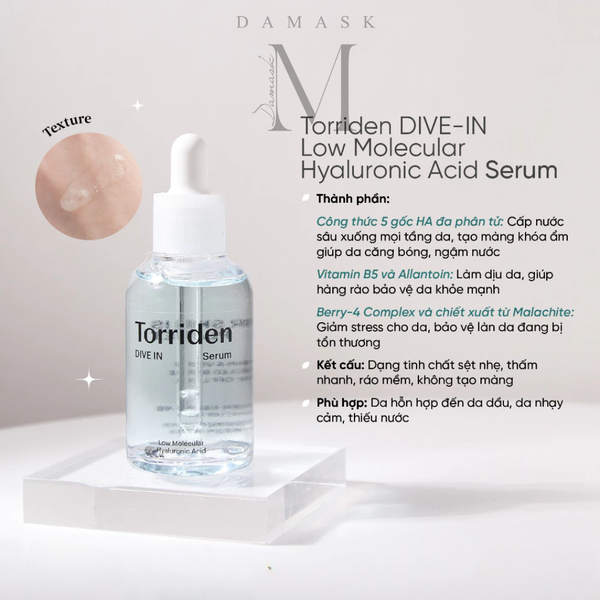 Serum dưỡng ẩm phục hồi Torriden Dive In Low Molecular Hyaluronic 50ml
