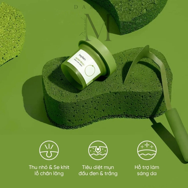 Mặt Nạ Đất Sét BEPLAIN Mung Bean Pore Clay Mask Chiết Xuất Từ Đậu Xanh 120ml
