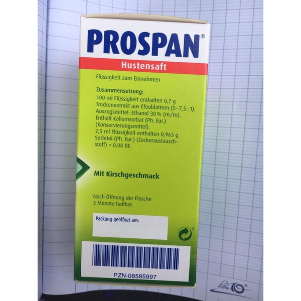 Prospan Đức 100ml/Ho - hen/ sản phẩm thảo dược-vitamin/nhathuocyentrang.com