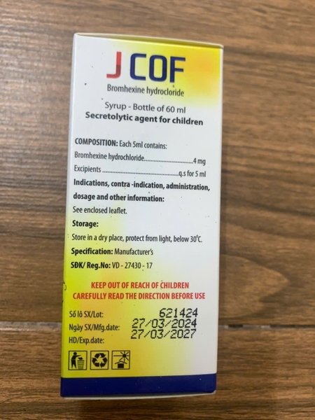 Jcof 60ml | nhathuocyentrang