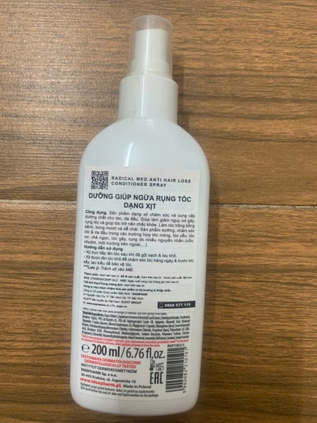 Radical Med Anti Hair Loss Conditioner Spray 200ml | nhathuocyentrang