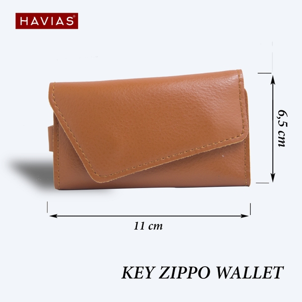 Bao da móc khóa Key Zippo HAVIAS - Leather Key Case Wallets Unisex