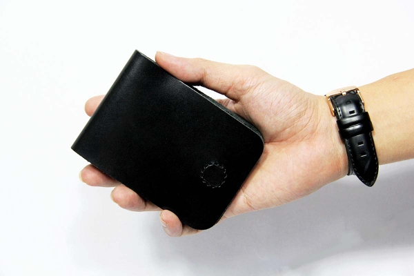 Bóp ví da thật nam nữ HAVIAS Ví Da Gerbera Handcrafted Mini Wallet Đen