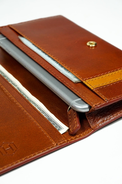 Ví Dài nam nữ  The Heyday2 Mini Long Wallet may thủ công màu nâu