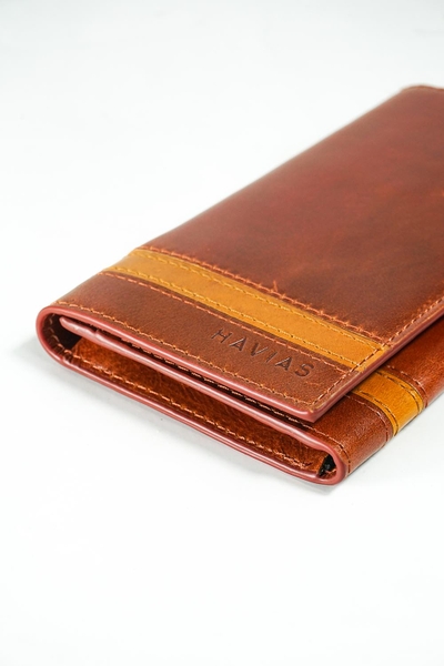 Ví Dài nam nữ The Heyday2 Mini Long Wallet may thủ công màu nâu