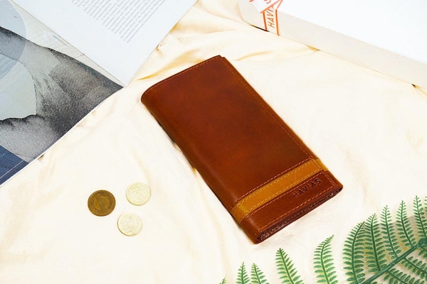 Couple Ví Heyday2 & Verzip2 Handcrafted Wallet ví cặp da thật may thủ công nam nữ màu Nâu Bò