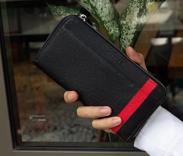 Bóp ví da thật nam nữ HAVIAS Couple Ví The Viva Zipped Long Wallet & Mini HAVIAS Pie Đen