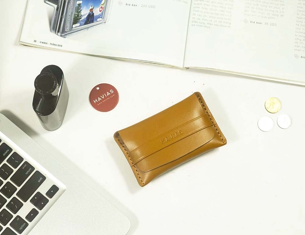 Ví da Smile8_màu vàng bò_chất liệu Shell Cordovan _1