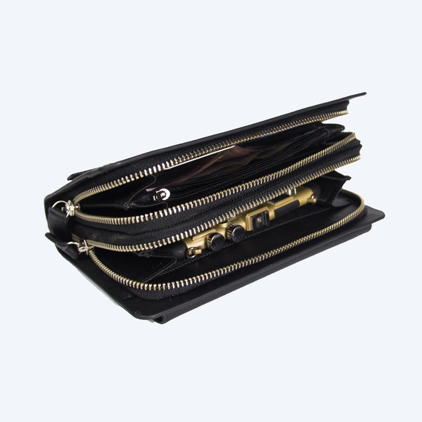 Clutch da thật 2 khóa kéo chắc chắn - Clutch HANDLE HAVIAS