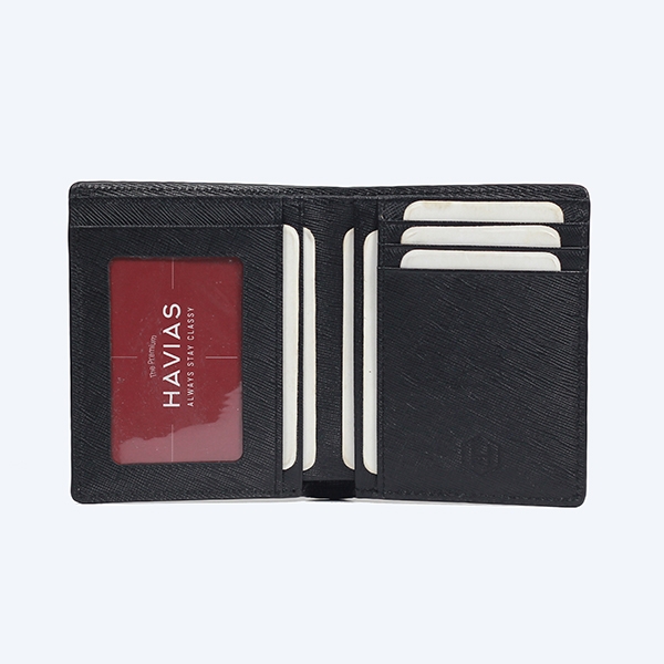 Bóp ví da thật nam nữ HAVIAS Ví đứng Cosver2 HAVIAS Handcrafted Wallet Đen