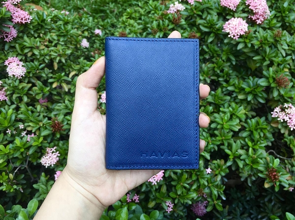  Bóp ví da thật nam nữ Ví Da Gapple Mini Wallet Xanh Navy