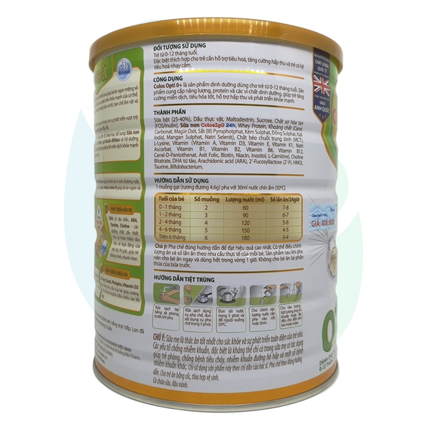 Sữa colos Opti 0+ cho bé dưới 1 tuổi 800g - Cho bé tiêu hóa tốt - Hệ ...