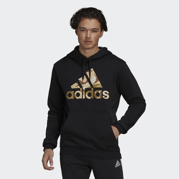 Áo Hoodie Adidas Nam Chính Hãng - Essentials Fleece Camo-Print Hoodie - Đen | JapanSport GV2126