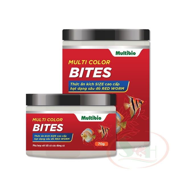 Thức ăn cá Multi Color Bites dạng sâu đỏ kích màu cá - Shrimp Home
