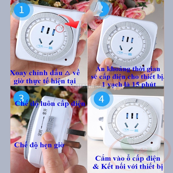 Timer hẹn giờ cơ Yidong TC-2N 10A ổ cắm tự động tắt mở - Shrimp Home