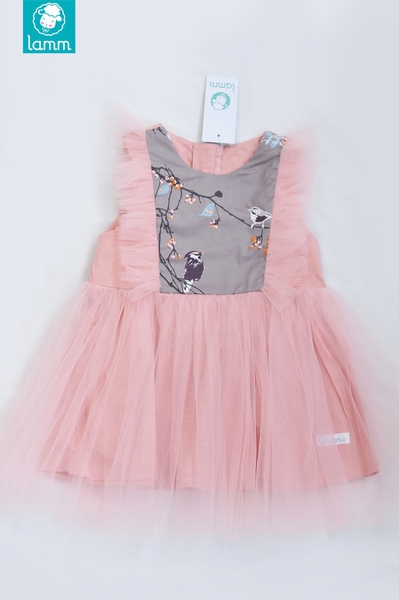 Váy thô ghi phối voan hồng BROWNBIRD