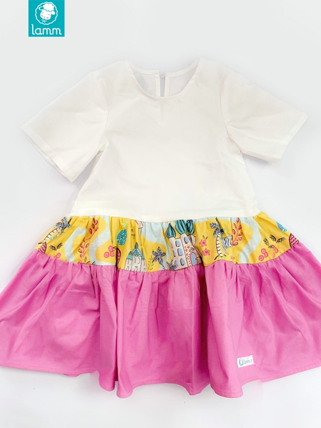 Váy thô ba đoạn tay ngắn rừng hồng Pink Zoo