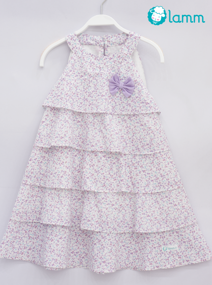 Váy thô cổ yếm năm tầng hoa 5PURFLO