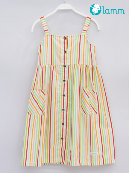 Váy thô 2 dây cúc trước kẻ sọc 2Stripy