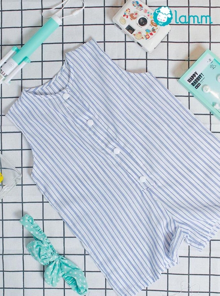 Jumpsuit kẻ sọc xanh