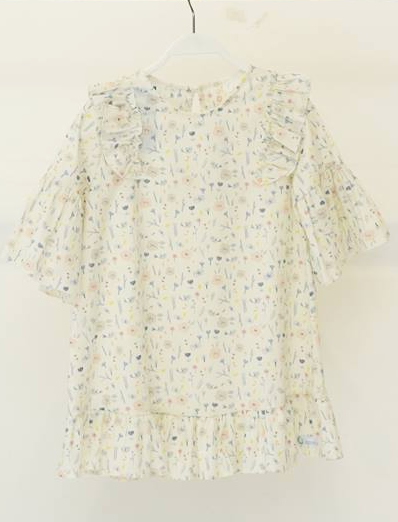 Váy trắng đuôi cá họa tiết Spring 100% organic cotton Sarah Betz