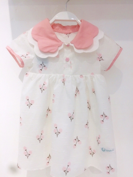 Váy thô V ngực cổ mây dâu hồng Cloudberry