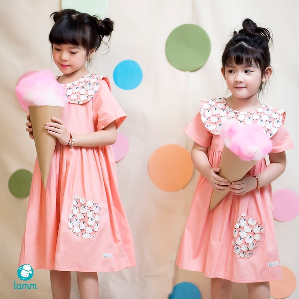 Váy thô cổ yếm tròn túi cừu SHEEPY