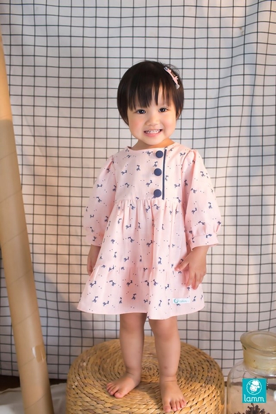 Váy thô 3 nơ 3 đoạn con hươu hồng DEER