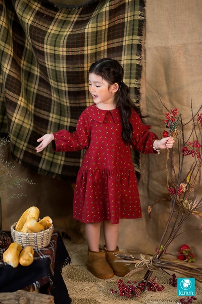 Váy thô cào bông tay nối hạ eo đuôi cá - quả xanh