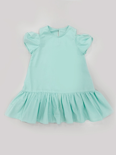 Váy thô đuôi cá tay nơ trơn xanh bạc hà