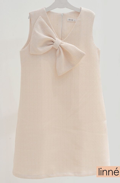 Váy tweed nơ đại sát nách