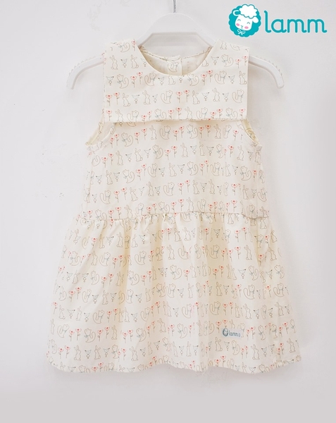 Váy thô cổ vuông họa tiết thỏ - BUNNY