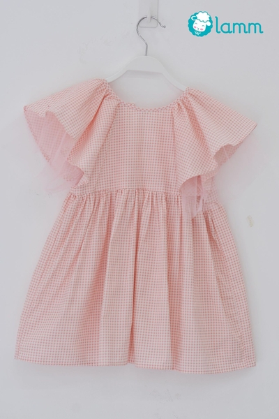 Váy thô tay phối voan kẻ caro CAROVOAN