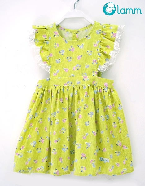 Váy thô bèo vai bèo ren xanh lá hoa nhí - DAISYGRASS