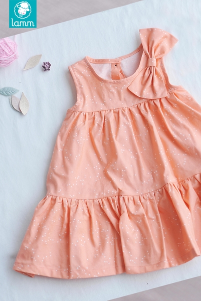 Váy thô Mỹ ba đoạn nơ vai cam sao 3STAR